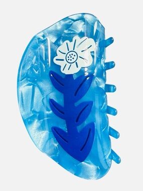Pearlized Blue Flower Hair Clip New
